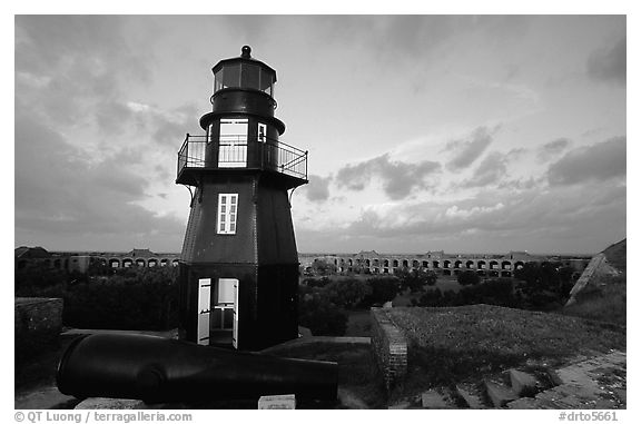 Fort Jefferson harbor light, sunrise. Dry Tortugas National Park, Florida, USA.