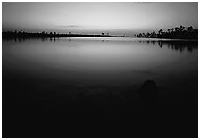 Pine Glades Lake, dusk. Everglades  National Park ( black and white)