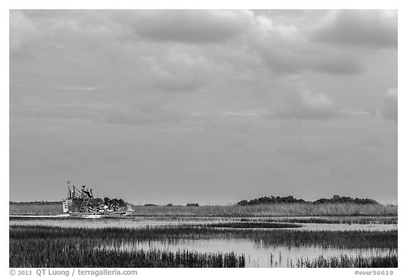 Airboat. Everglades National Park (black and white)