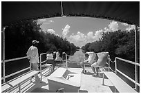 Canal seen from deck of tour boat. Everglades National Park ( black and white)