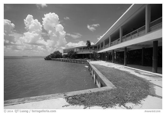 Flamingo visitor center. Everglades National Park (black and white)