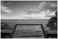 Grassy waters intepretive sign, Pa-hay-okee. Everglades National Park ( black and white)
