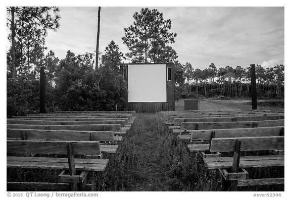 Amphitheater, Long Pine Key Campground. Everglades National Park (black and white)