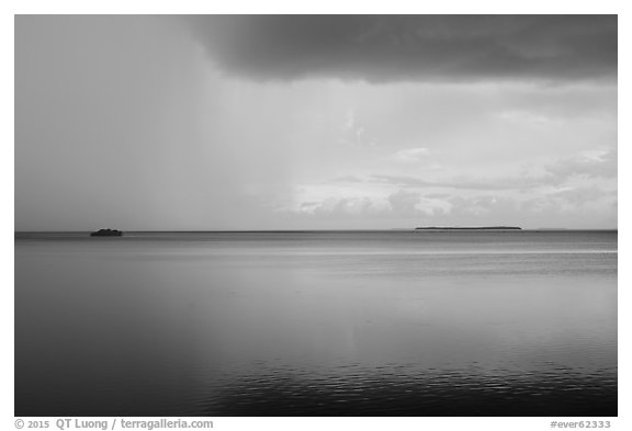 Approaching storm, Florida Bay. Everglades National Park (black and white)