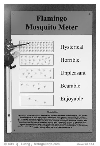 Flamingo Mosquito Meter. Everglades National Park (black and white)