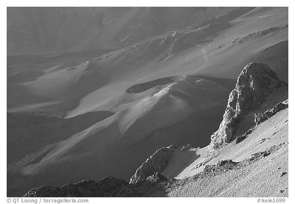 Haleakala crater from Kalahaku at sunrise. Haleakala National Park, Hawaii, USA.