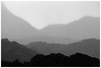 Kipahulu mountain ridges, sunset. Haleakala National Park ( black and white)