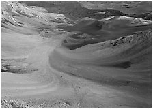 Colorful cinder in Haleakala crater. Haleakala National Park, Hawaii, USA. (black and white)