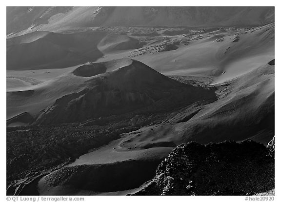 Smaller eruption crater inside the Haleakala crater. Haleakala National Park, Hawaii, USA.