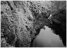 Gorge from the brink of Makahiku falls. Haleakala National Park ( black and white)