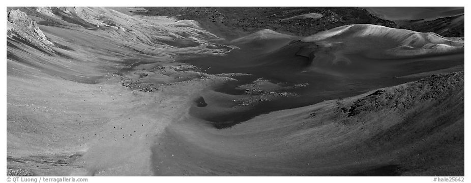 Color patterns of ash flows. Haleakala National Park (black and white)