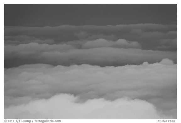Clouds from above. Haleakala National Park (black and white)