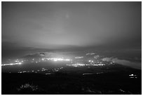 View towards West Maui from Halekala crater at night. Haleakala National Park ( black and white)