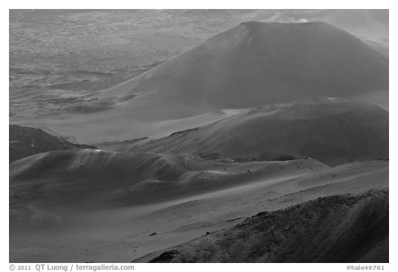 Cinder cones within Halekala crater. Haleakala National Park, Hawaii, USA.