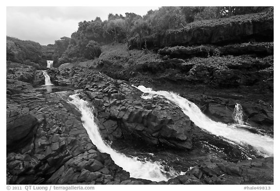 Cascades and waterfalls at the Seven Sacred Pools. Haleakala National Park, Hawaii, USA.