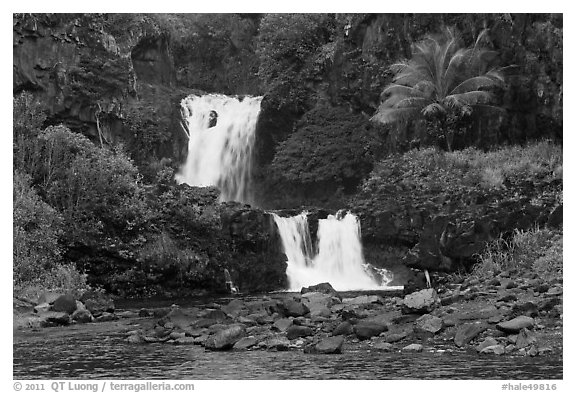 Waterfalls during high water,  Seven Sacred Pools. Haleakala National Park, Hawaii, USA.