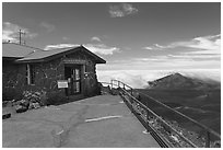 Haleakala Visitor Center and Haleakala Crater. Haleakala National Park ( black and white)