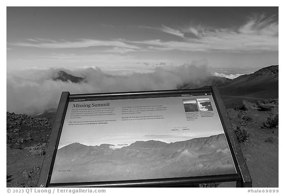 Missing Summit interpretive sign. Haleakala National Park, Hawaii, USA.