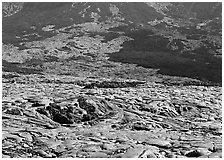 Recent hardened lava flow at the base of Holei Pali. Hawaii Volcanoes National Park ( black and white)