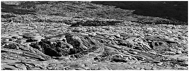 Sloped covered with hardened lava flow. Hawaii Volcanoes National Park (Panoramic black and white)