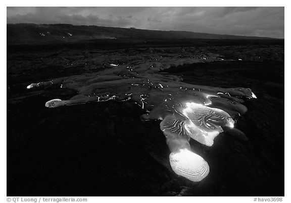 Kilauea lava flow at dawn. Hawaii Volcanoes National Park, Hawaii, USA.