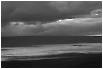 Light, shadows and clouds over Mauna Loa summit. Hawaii Volcanoes National Park ( black and white)