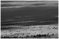 Mauna Loa flanks. Hawaii Volcanoes National Park, Hawaii, USA. (black and white)