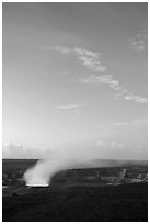 Volcanic plume, Halemaumau crater, Kilauea. Hawaii Volcanoes National Park, Hawaii, USA. (black and white)