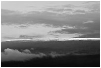 Snow on top of Mauna Loa. Hawaii Volcanoes National Park, Hawaii, USA. (black and white)