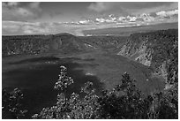 Kilauea Iki Crater. Hawaii Volcanoes National Park, Hawaii, USA. (black and white)