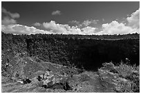 Pit crater. Hawaii Volcanoes National Park ( black and white)