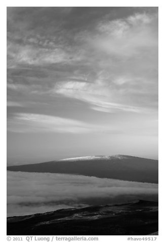 Snowcapped Mauna Loa at sunrise. Hawaii Volcanoes National Park, Hawaii, USA.