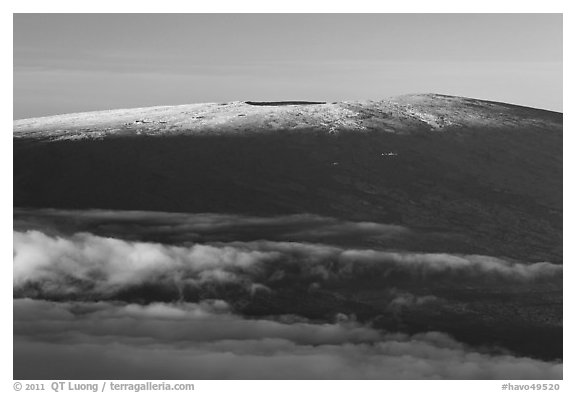 Snow on Mauna Loa summit. Hawaii Volcanoes National Park, Hawaii, USA.