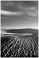 Mauna Kea cinder cone and Mauna Loa. Hawaii Volcanoes National Park ( black and white)