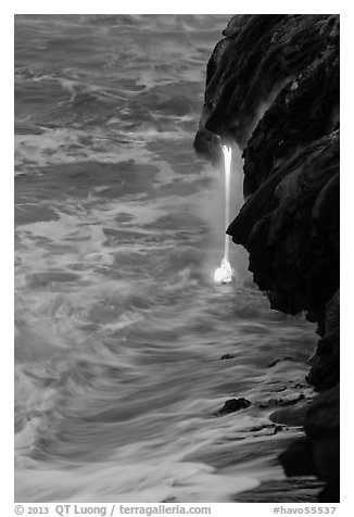 Lava spigot at dawn. Hawaii Volcanoes National Park, Hawaii, USA.