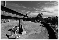 Volcano House. Hawaii Volcanoes National Park, Hawaii, USA. (black and white)