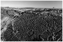 Puu Loa petroglyphs. Hawaii Volcanoes National Park, Hawaii, USA. (black and white)