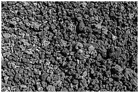 Ground close-up with multicolored lava, Mauna Loa. Hawaii Volcanoes National Park, Hawaii, USA. (black and white)