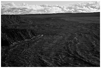 Immensity of Mokuaweoweo caldera. Hawaii Volcanoes National Park ( black and white)