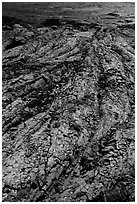 Close-up of green Olivine-rich lava flow. Hawaii Volcanoes National Park ( black and white)