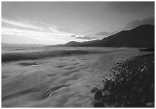 Vatia Bay at dawn, Tutuila Island. National Park of American Samoa ( black and white)