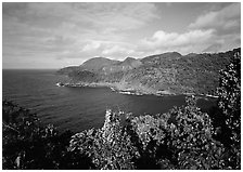 Afono bay, late afternoon, Tutuila Island. National Park of American Samoa ( black and white)