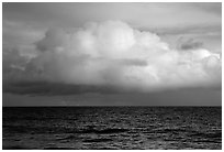 Cloud above the ocean, Tau Island. National Park of American Samoa ( black and white)