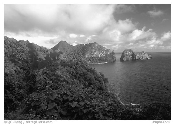 Sunrise on Vatia Bay and Pola Island, Tutuila Island. National Park of American Samoa