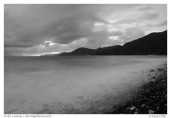 Approaching storm at sunrise, Vatia bay, Tutuila Island. National Park of American Samoa