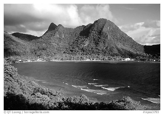 Vatia Bay and village, early morning, Tutuila Island. National Park of American Samoa