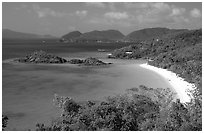 Trunk Bay. Virgin Islands National Park, US Virgin Islands. (black and white)