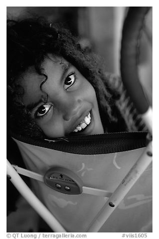 Carribean child. Saint John, US Virgin Islands (black and white)