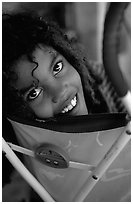 Native kids. Virgin Islands National Park, US Virgin Islands. (black and white)