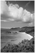 Trunk Bay and cloud. Virgin Islands National Park ( black and white)